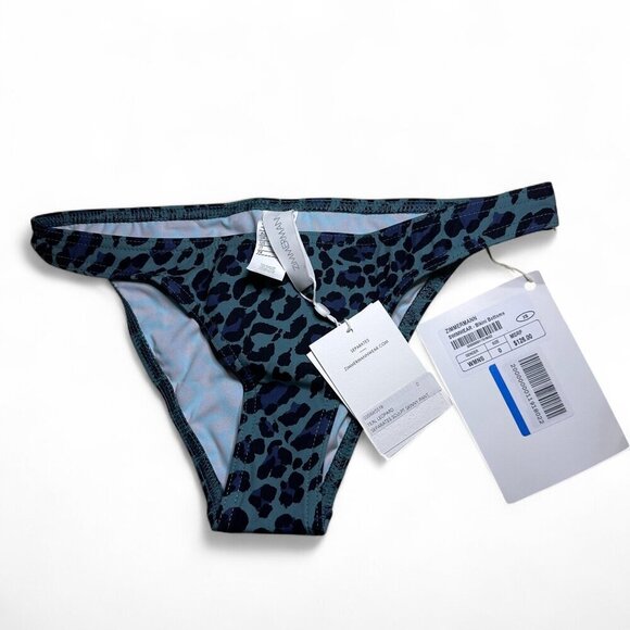 Zimmermann Women's Teal Leopard Bikini Swim Bottoms US 2 - 4 NWT - Picture 1 of 6